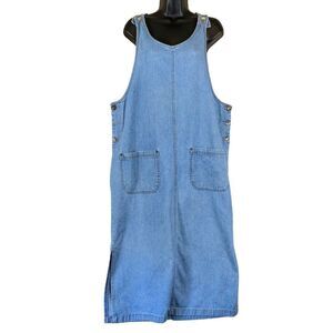Vintage Blue J. 100% Cotton Cottage Denim Pocket Dress